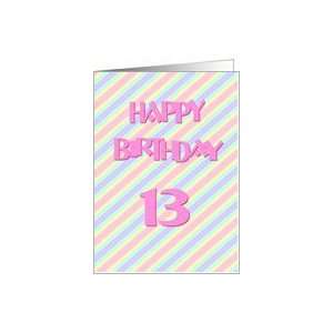 13`th Birthday For Girls Pink Pastels Card: Toys & Games