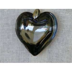  Twos Company Smoky Grey Glass Heart Pendant: Everything 