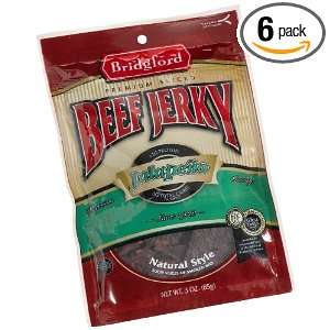 Bridgford Jalapeno Beef Jerky, 3 Ounce Pouches (Pack of 6)  