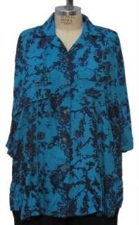 We Be Bop Art to Wear TEMPLE TEAL BE BOP Tunic (Customer Return) 2X 