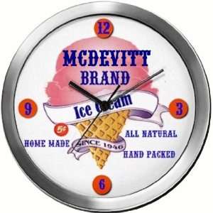  MCDEVITT 14 Inch Ice Cream Metal Clock Quartz Movement 