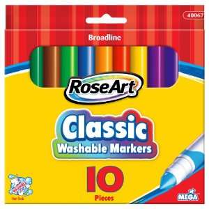  RoseArt Washable Classic Broadline Markers, 10 Count 