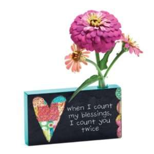  I Count You Twice Bud Vase (1467 5 Demdaco Colorful 