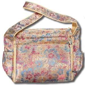  Gold Flowers Silk Boutique Diaper Bag Baby