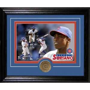  Cubs Framed Photograph with Bronze Coin 