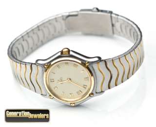   Classic Stainless Steel 18K Gold Womens Swiss Watch Excellent  