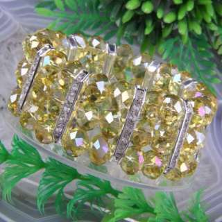 Swarovski Crystal Faceted Beads Bracelet Bangle LH613  
