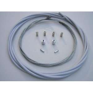  Complete BMX Bicycle Brake Cable Kit   WHITE Sports 