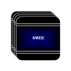 Personal Name Gift   SWEE Set of 4 Mini Mousepad Coasters (black 