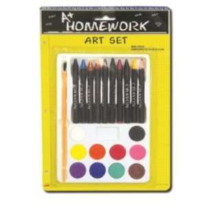  Watercolor paints+ Crayons+Brush set Case Pack 48: Toys 