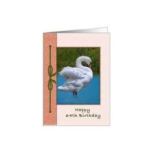  64th Birthday, Mute Swan Bird Card Toys & Games