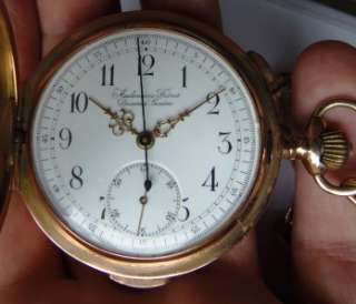   wheel has gold weights,solid gold train,Breguet blue hairspring