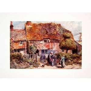   England Cottage House Family   Original Color Print: Home & Kitchen