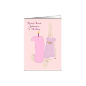  Happy 1st Birthday Grandniece BunnyGirl Card: Toys & Games