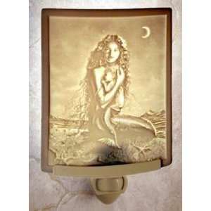  Mermaid and Child by David Delamare Porcelain Lithophane 