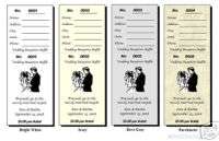 200 Personalized Wedding Reception Raffle Ticket Favors  