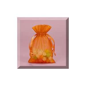  30ea   3 X 4 Pumpkin Flat Organza Bag: Health & Personal 