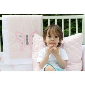   Honeyami Organic Cotton Social Butterfly Applique Play Blanket Baby