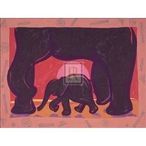   : Young Elephant   Poster by Gerry Baptist (27 x 20): Home & Kitchen