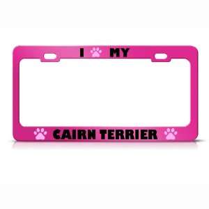  Cairn Terrier Paw Love Pet Dog Metal license plate frame 