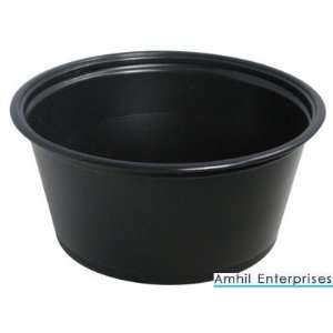  Amhil 3.25 Oz Black Plastic Souffle (ASB325) 250/Sleeve 