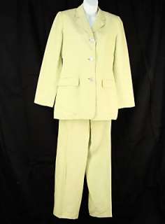 CASUAL CORNER Womens Pant Suit Size 4 Green Linen  