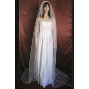  1T Cathedral Diamond White Wedding Bridal Veil Plain 