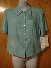 NWT K Studio 8 Button Down Split Back Short Sleeve Shir