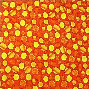 Studio E Cotton Fabric Bright Yellow & Orange Polka Dots By the Yard 