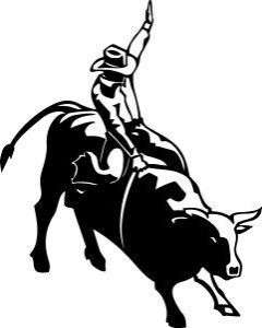 BULL RIDING RODEO STICKER/DECAL CHOOSE SIZE/COLOR  