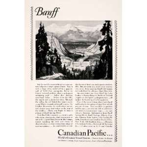 com 1929 Ad Canadian Pacific Railway Banff National Park Train Travel 