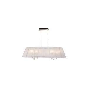   Light, Polished Nickel with White Silk String Shades: Home Improvement
