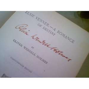 Holmes, Oliver Wendell Elsie Venner A Romance Of Destiny 1888 Book 