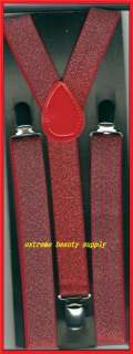 christmas shine red lady girl BOY suspenders clip on  