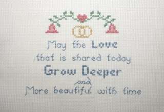 COMPLETED CROSS STITCH , MAY THE LOVE THAT IS SHARED   