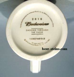 Budweiser 2010 Holiday Wholesaler GOLD issued stein  