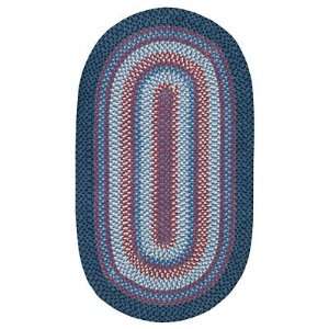 Capel Rugs Cottonside 8x11 oval Navy Red Area Rug:  Home 