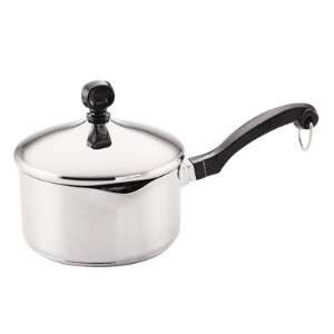   Stainless Steel 1 Quart Covered Straining Saucepan: Kitchen & Dining