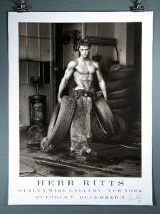 Herb Ritts Fred With Tyres Tires, RARE Signed Poster  