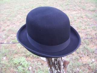 FERBY Black Wool Ladies Bowler Derby Lined Dress Hat  