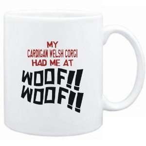  White MY Cardigan Welsh Corgi HAD ME AT WOOF Dogs: Sports & Outdoors