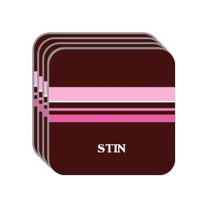Personal Name Gift   STIN Set of 4 Mini Mousepad Coasters (pink 