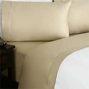   Cotton King Pillowcase Set, 300 TC, Solid Beige: Home & Kitchen