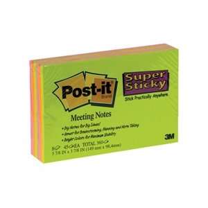   Neon Post It Super Sticky Notes   Plain (12 Per Case): Office Products