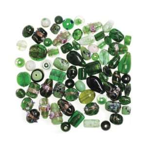   Darice(R) Handblown Glass Beads   100gr/Green: Arts, Crafts & Sewing