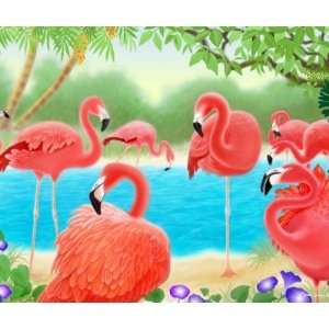  Caribbean Pink Flamingos Mousepad: Office Products