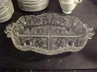 Cambridge Rose Point Divided Relish Tray  