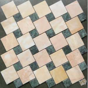  Stone Mosaic Tile Turned Shape Polished Marble Tile 12x12 