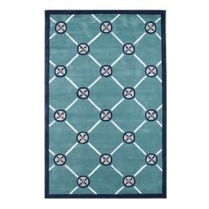   Rug Company Compass 3 6 x 5 6 teal navy Area Rug: Home & Kitchen