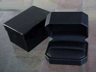 Deluxe OCTAGONAL Black Leatherette DOUBLE RING Gift Box  